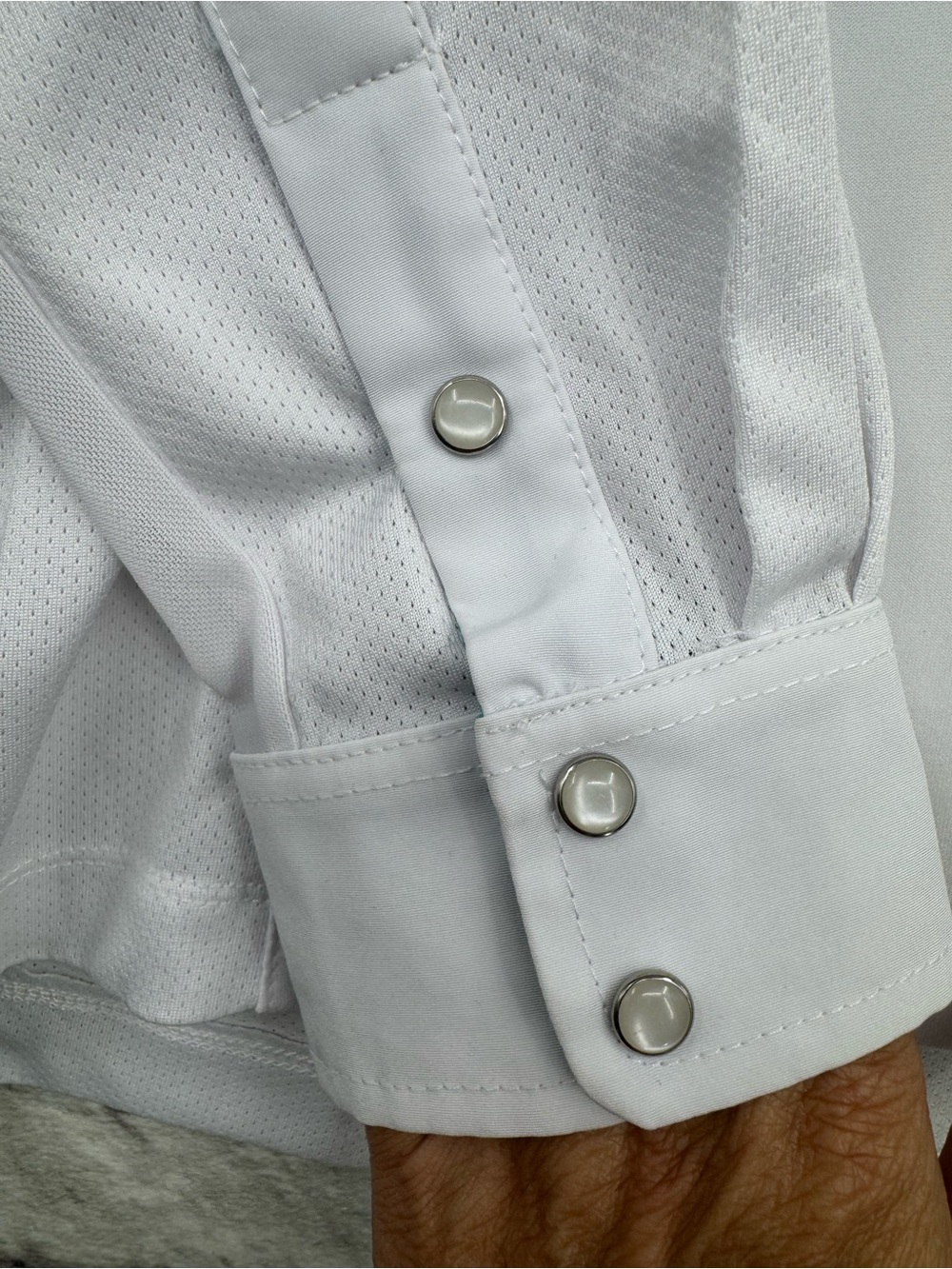 ROMFH Equestrian Chill Factor Long Sleeve Show Shirt XL White Horse Print Collar - Picture 9 of 16